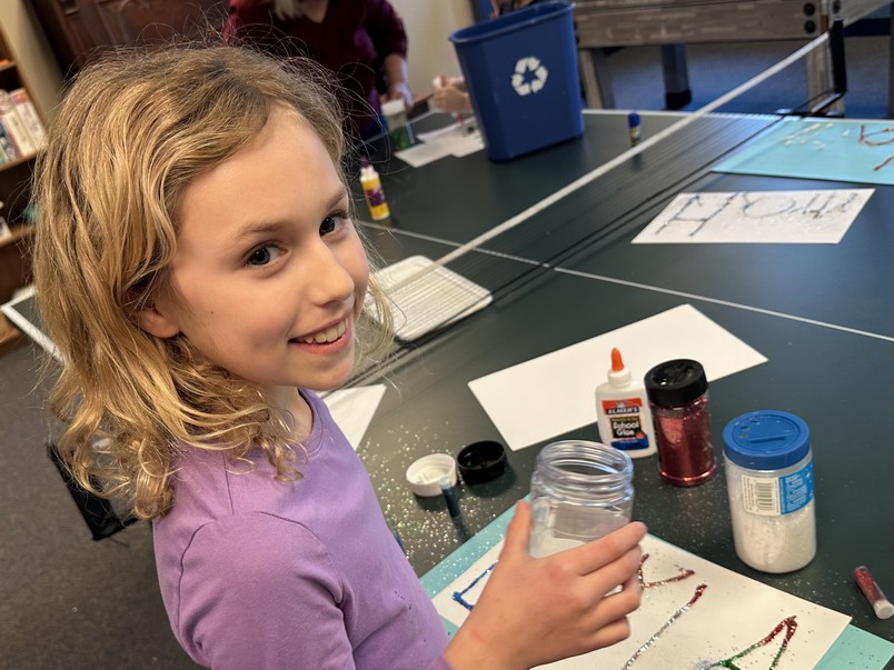 Girl doing art