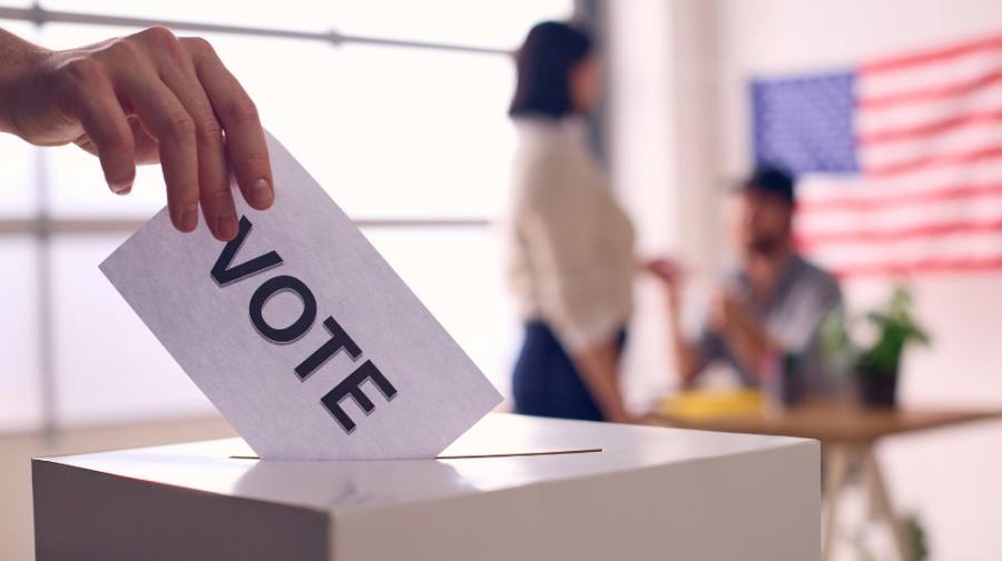 handing placing vote in a box