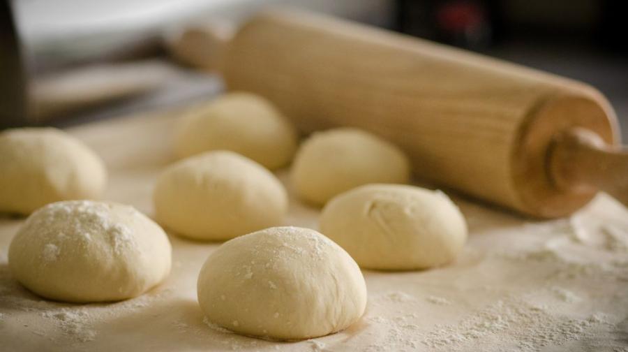 rolling pin and unbaked mounds