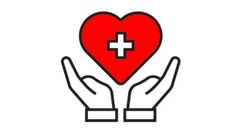 Hands and heart graphic