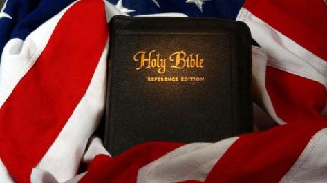 Bible on a US flag