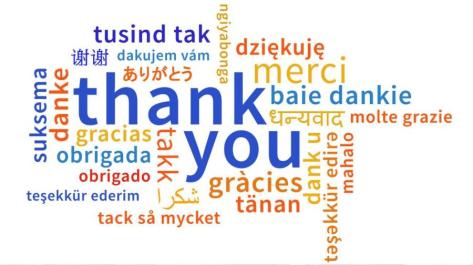 The words Thank You in different languages