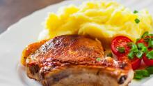 Pork Loin, Cheesy Potatoes, Pear Salad
